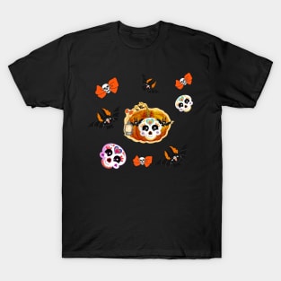 kawaii Halloween face pattern T-Shirt